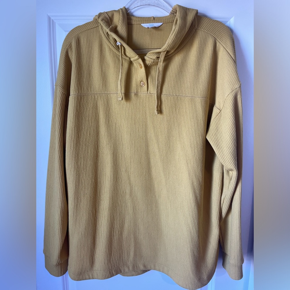 Yellow Pullover Sweater with Hood